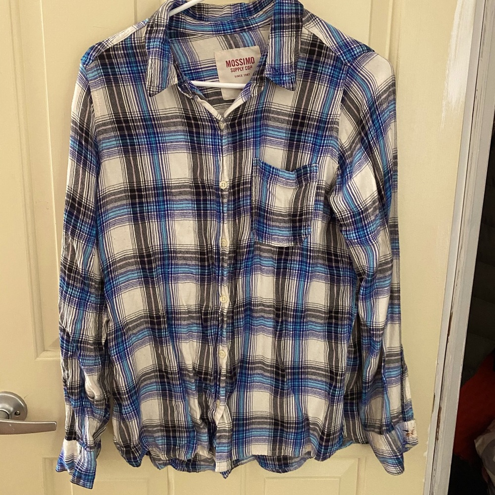 Mossimo Blue Plaid Flannel